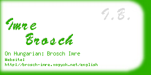 imre brosch business card